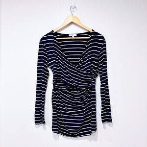 🌼NWOT🌼 ENVIE DE FRAISE Navy striped nursing top